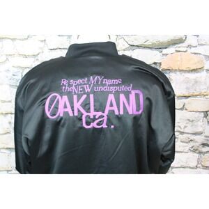 ADIDAS New Mens  Varisty Jacket Embroidered Respect My Name Oakland CA Black XL